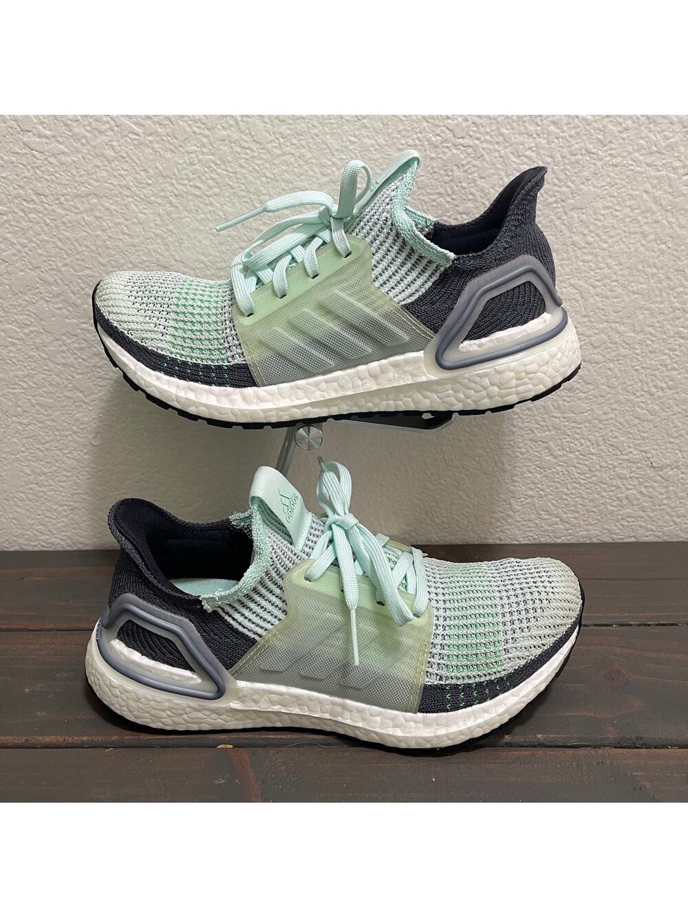 Size 6.5 Adidas Women's UltraBoost 19 'Ice Mint' sneakers green grey Primeknit